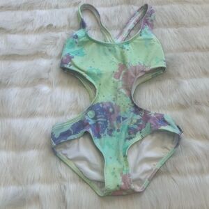Limeapple Splattered Paint Cut Out One Piece Swimsuit (10)